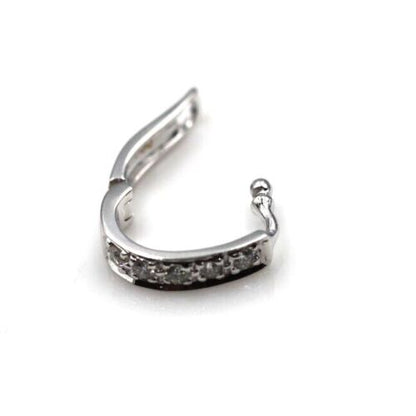 Genuine 18ct White Or Yellow Gold 750 Diamond 10mm Enhancer Bail Clasp