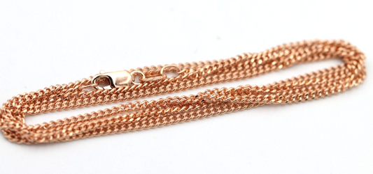 Genuine 9ct 9k 375 Rose Gold Kerb Curb Chain Necklace 45cm 3.9gms