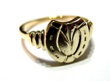 Size Z - Kaedesigns Large 9ct Genuine Yellow, Rose or White Gold  Lucky Horseshoe Ring