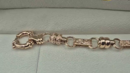 Heavy Genuine 9ct 9k 375 Yellow, Rose or White Gold Solid Belcher Filigree Antique Bracelet