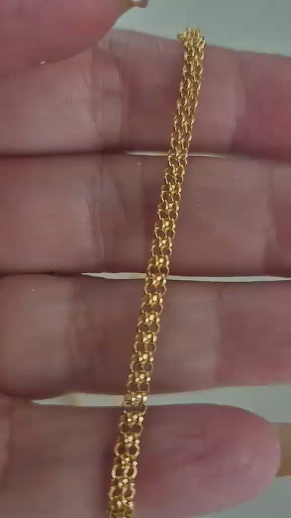 Genuine Solid 9ct Yellow Gold Belcher Cable Chain Necklace 50cm 3.4grams 1.7mm