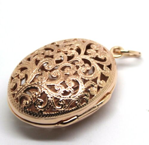 Kaedesigns Genuine 9ct 9k Solid Yellow, Rose or White Gold Filigree Oval Pendant Locket