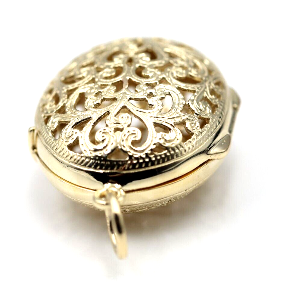 Kaedesigns Genuine 9ct 9k Solid Yellow, Rose or White Gold Filigree Oval Pendant Locket