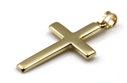 Genuine Small Hollow 9ct 9K 375 Yellow Gold Cross Pendant 26mm x 15mm