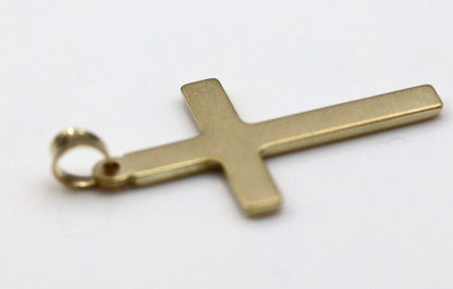 Genuine Small Hollow 9ct 9K 375 Yellow Gold Cross Pendant 26mm x 15mm