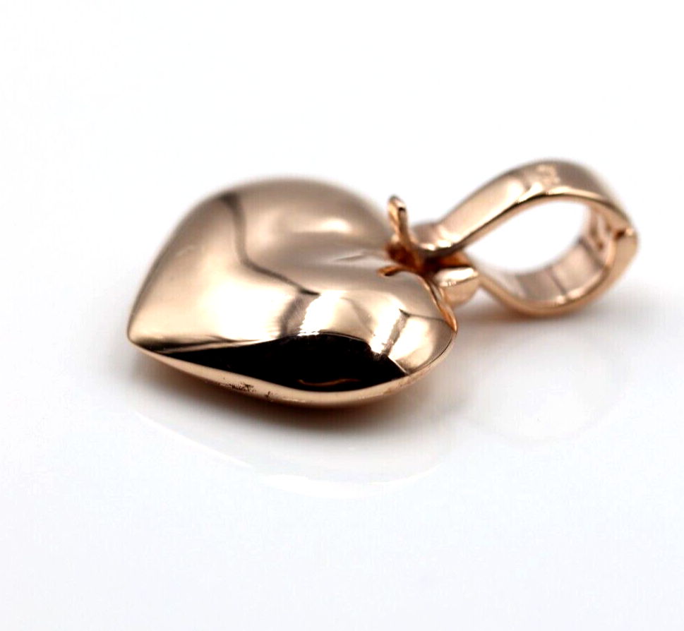 Genuine New 9ct 9k 375 Heavy Full Solid Yellow, Rose or White Gold Heart Pendant With Enhancer