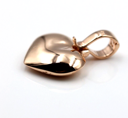 Genuine New 9ct 9k 375 Heavy Full Solid Yellow, Rose or White Gold Heart Pendant With Enhancer