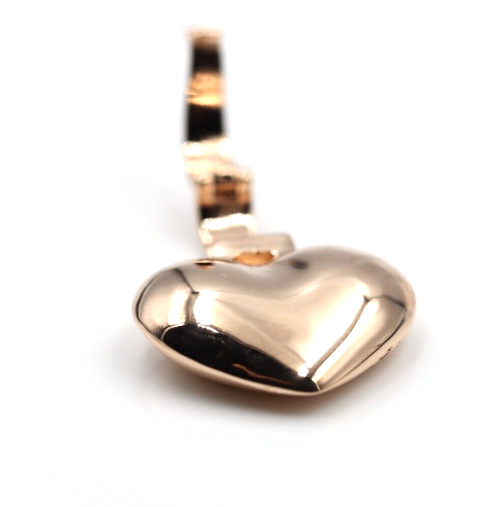 Genuine New 9ct 9k 375 Heavy Full Solid Yellow, Rose or White Gold Heart Pendant With Enhancer