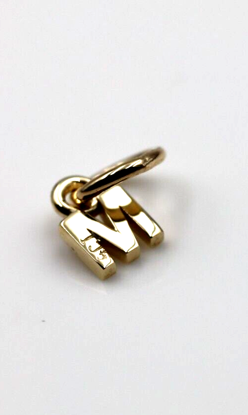 Genuine 9ct 9kt Genuine Tiny Very Small Yellow, Rose or White Gold Initial Pendant Charm M