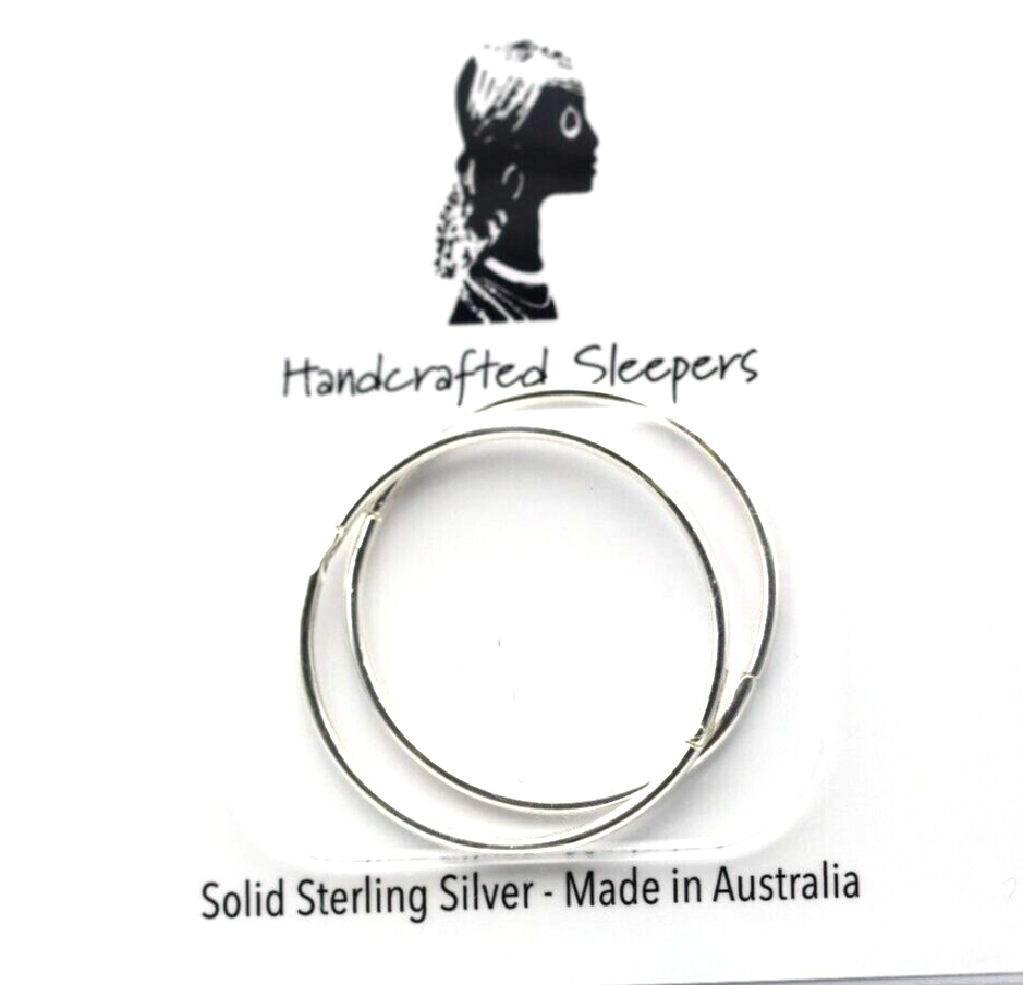 Genuine New Sterling Silver Sleepers Hinged Earrings Plain 22mm