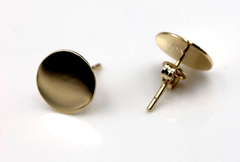 Genuine 9ct 9k 375 Yellow, Rose or White Gold 10mm Engravable Disc Earrings