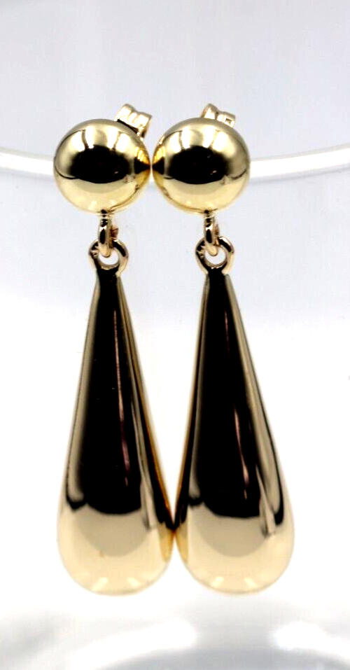 Kaedesigns Genuine 9ct 9K 375 Yellow, Rose or White Gold Large Teardrop Tear Drop Stud 8mm Half Ball Earrings