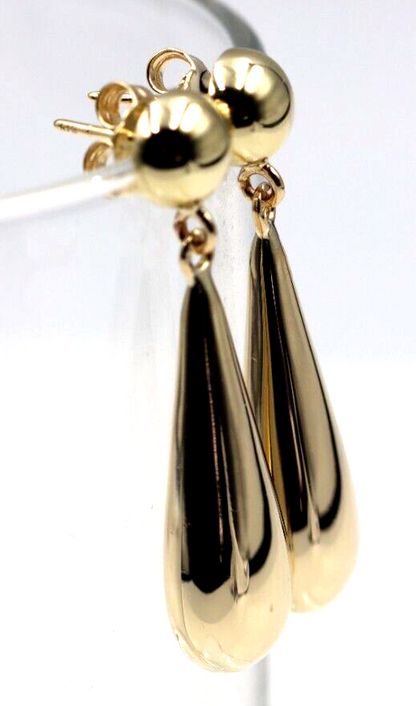Kaedesigns Genuine 9ct 9K 375 Yellow, Rose or White Gold Large Teardrop Tear Drop Stud 8mm Half Ball Earrings
