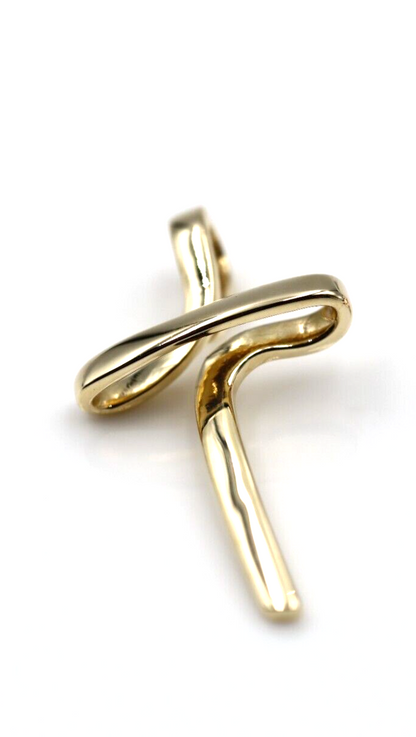 Kaedesigns Small / Medium Modern 9ct 375 Yellow, Rose or White Gold Cross Crucifix Pendant