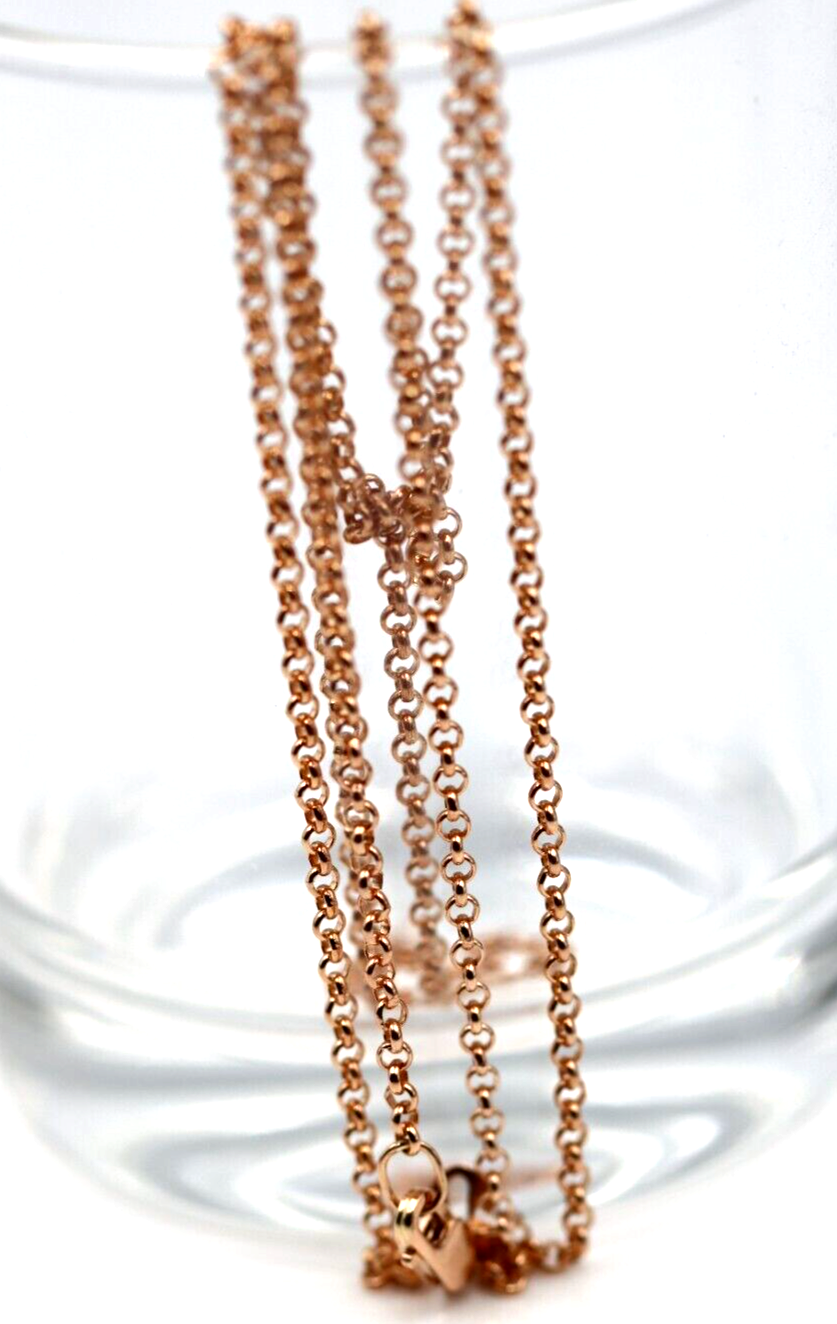 Genuine 9ct Rose or 9ct Yellow Gold Belcher Chain Necklace 60cm 4 grams