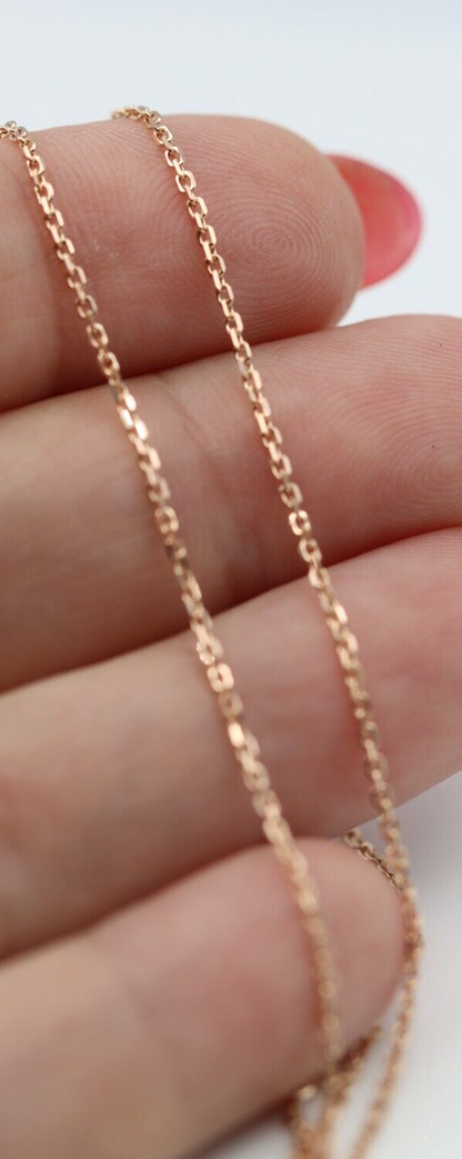 Genuine 750 18ct Rose Gold Cable Chain 50cm 2.38grams Necklace