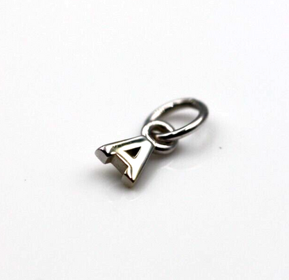 Genuine 9ct 9kt Genuine Tiny Very Small Yellow, Rose or White Gold Initial Pendant Charm A