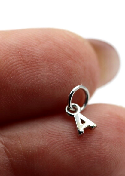 Genuine 9ct 9kt Genuine Tiny Very Small Yellow, Rose or White Gold Initial Pendant Charm A