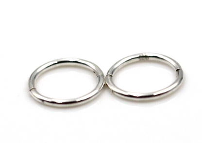 Genuine Sterling Silver 925 Sleepers Hinged Hoops Earrings Plain 10mm