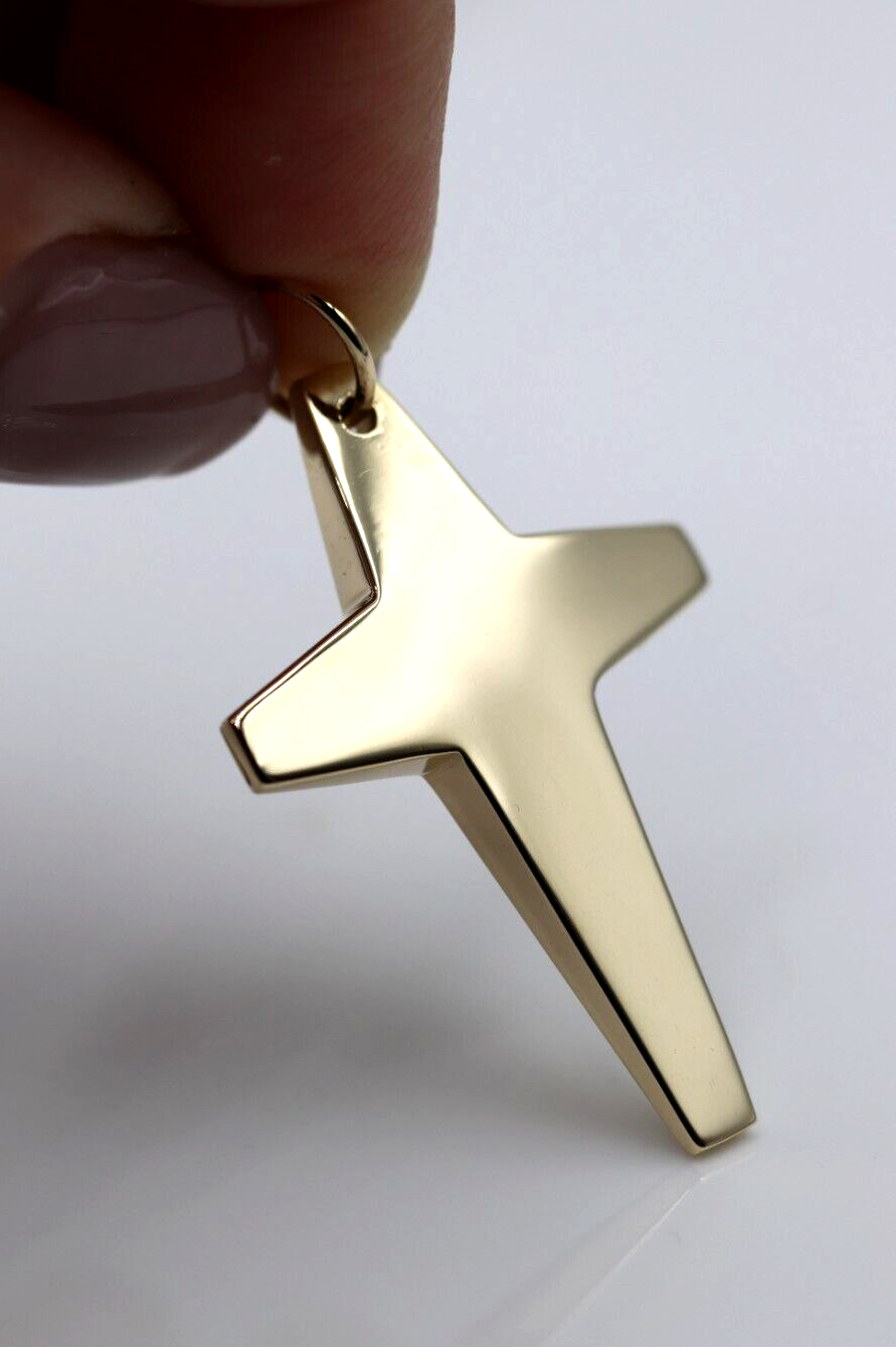 Kaedesigns New Large  Solid Heavy 9ct Yellow, Rose or White Gold Flat Plain Cross Pendant