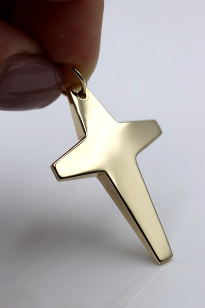 Kaedesigns New Large  Solid Heavy 9ct Yellow, Rose or White Gold Flat Plain Cross Pendant