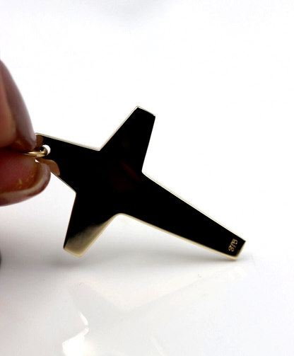 Kaedesigns New Large  Solid Heavy 9ct Yellow, Rose or White Gold Flat Plain Cross Pendant