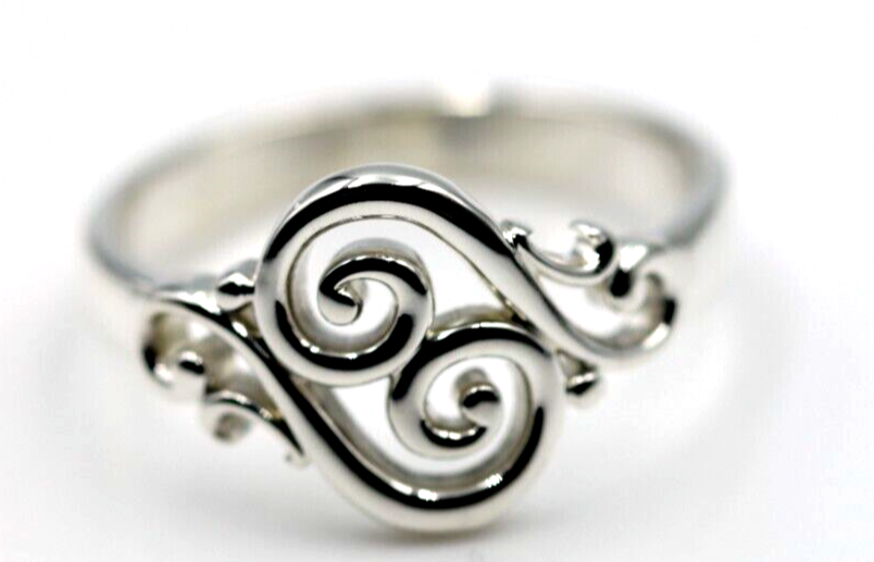 Kaedesigns Sterling Silver 925 Full Solid Filigree Swirl Ring - Choose your size