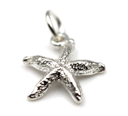 Sterling Silver 925 Small Starfish Pendant Charm +  jump ring