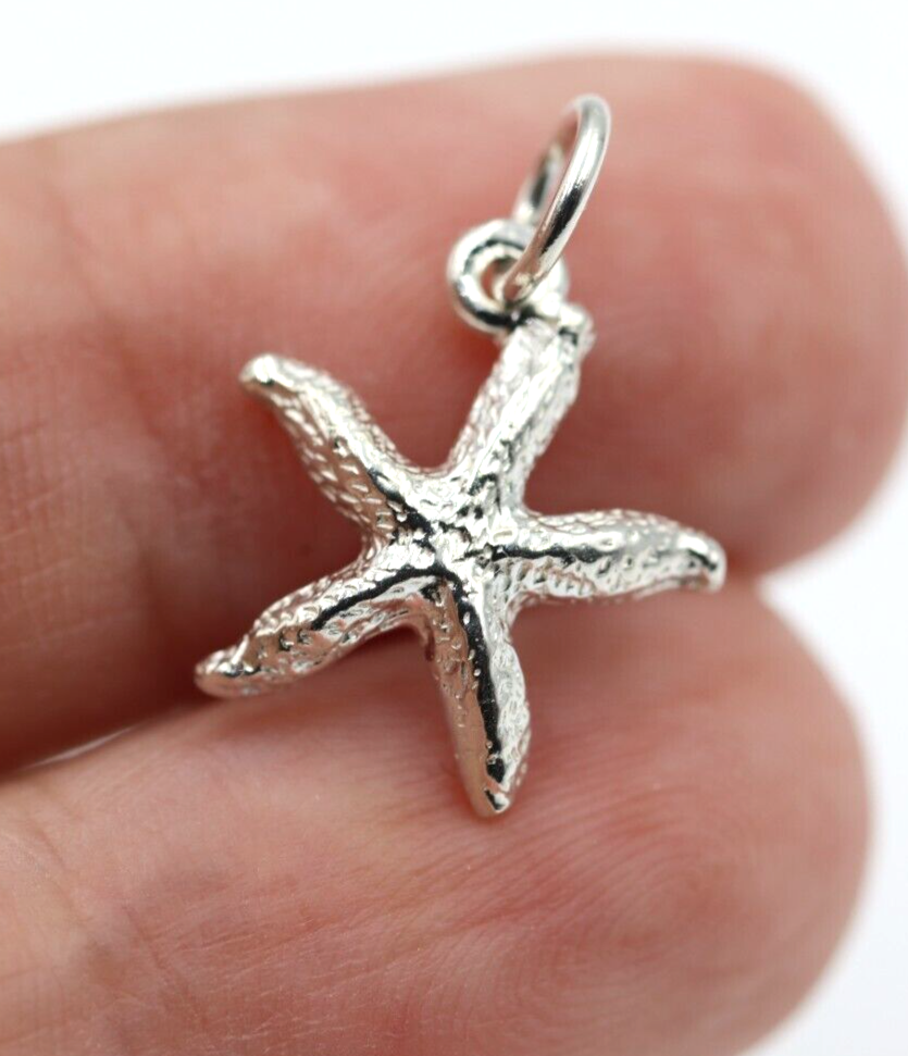Sterling Silver 925 Small Starfish Pendant Charm +  jump ring
