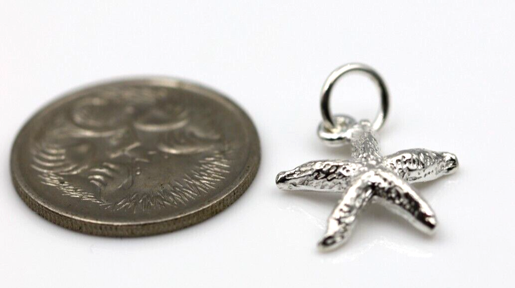 Sterling Silver 925 Small Starfish Pendant Charm +  jump ring