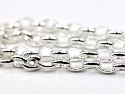 Genuine Sterling Silver 925 50cm Heavy Oval Belcher Link Chain Necklace