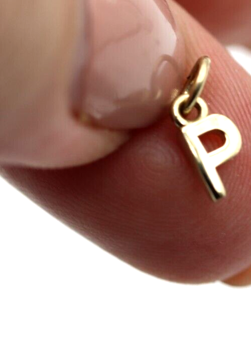 Kaedesigns, Genuine 9ct 9kt Genuine Tiny Very Small Yellow, Rose or White Gold Initial Pendant Charm P