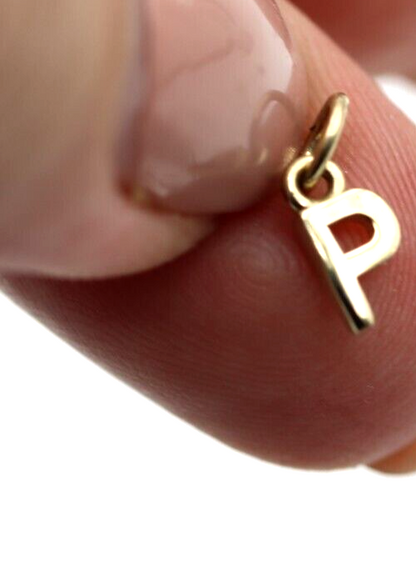 Kaedesigns, Genuine 9ct 9kt Genuine Tiny Very Small Yellow, Rose or White Gold Initial Pendant Charm P