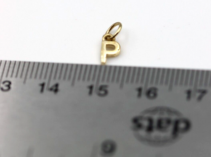 Kaedesigns, Genuine 9ct 9kt Genuine Tiny Very Small Yellow, Rose or White Gold Initial Pendant Charm P