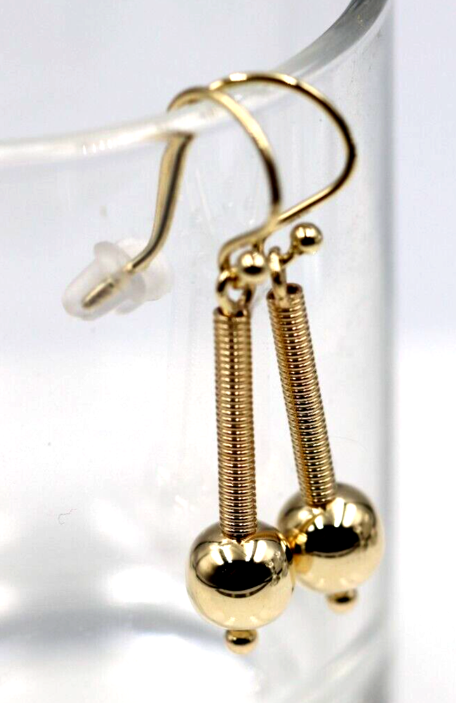Kaedesigns, Genuine 9ct 9kt Yellow, Rose & White Gold Spinning 8mm Ball Drop Earrings