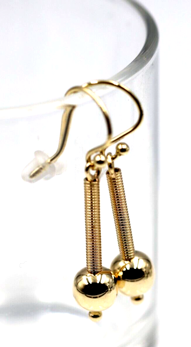 Kaedesigns, Genuine 9ct 9kt Yellow, Rose & White Gold Spinning 8mm Ball Drop Earrings