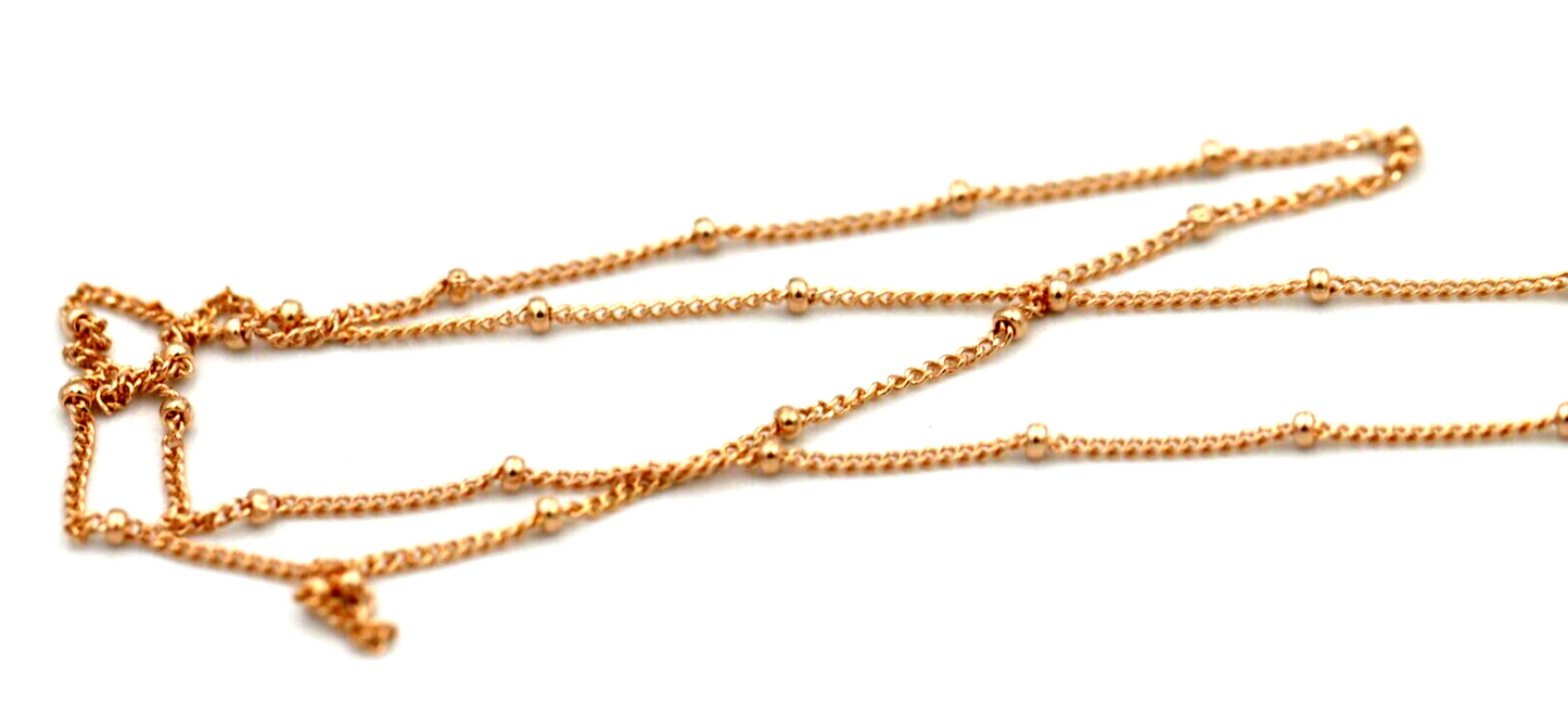 Genuine 9ct Yellow, Rose or White White Gold Diamond Cut Curb ball Necklace Chain 42cm