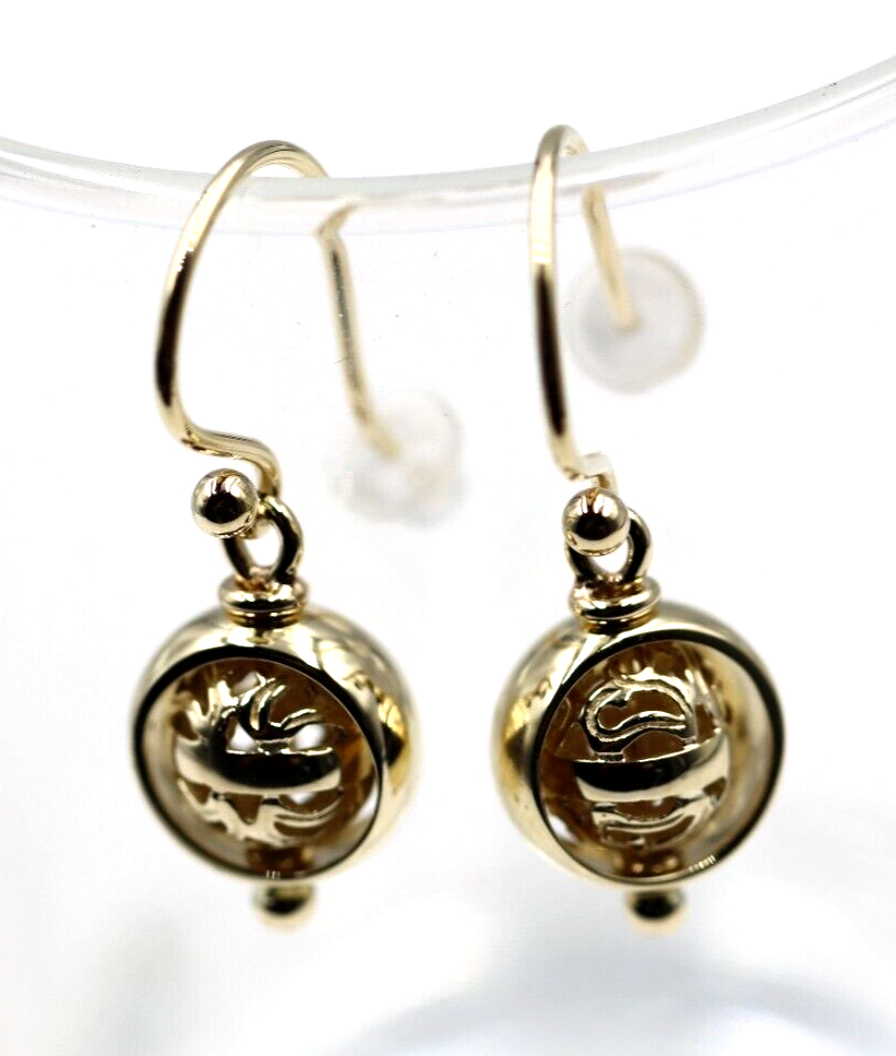 Kaedesigns 9ct 9k 375 yellow, Rose or White Gold Spinning Filigree Belcher Ball Earrings