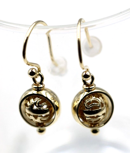 Kaedesigns 9ct 9k 375 yellow, Rose or White Gold Spinning Filigree Belcher Ball Earrings