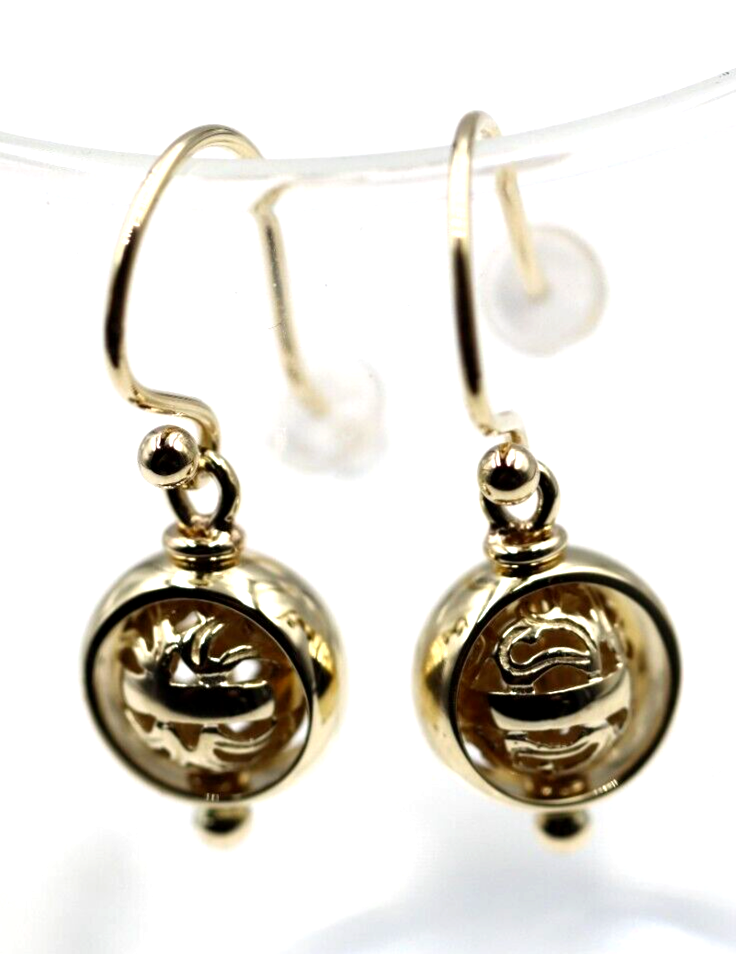 Kaedesigns 9ct 9k 375 yellow, Rose or White Gold Spinning Filigree Belcher Ball Earrings