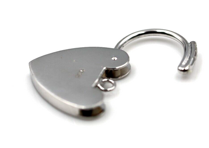 Medium 13mm Sterling Silver 925 Screw Heart Pendant Padlock