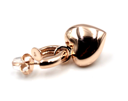 Kaedesigns Genuine 9ct 9kt 375 Large Yellow, Rose or White Gold Dangle Bubble Puffed Heart Stud Earrings