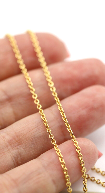 Genuine 9ct 9k Yellow Gold Belcher Cable Chain Necklace 65cm 3.57grams