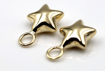 Kaedesigns New Genuine 1 Pair 9ct 9Kt 375 Genuine Yellow, Rose or White Gold Bubble Star Charms
