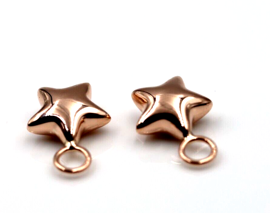 Kaedesigns New Genuine 1 Pair 9ct 9Kt 375 Genuine Yellow, Rose or White Gold Bubble Star Charms