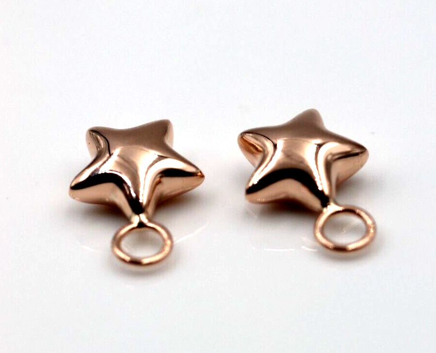 Kaedesigns New Genuine 1 Pair 9ct 9Kt 375 Genuine Yellow, Rose or White Gold Bubble Star Charms