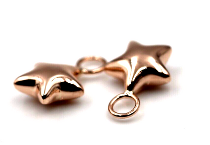 Kaedesigns New Genuine 1 Pair 9ct 9Kt 375 Genuine Yellow, Rose or White Gold Bubble Star Charms