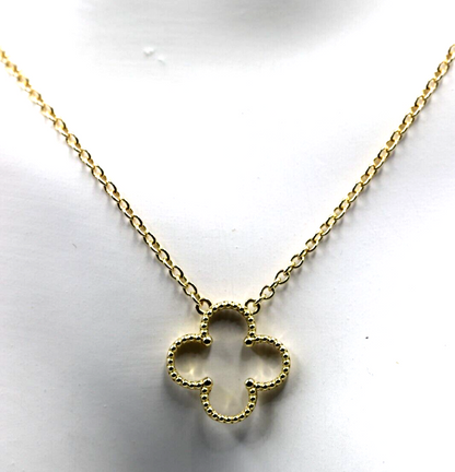 Kaedesigns Genuine 9ct 9k 375 Yellow, Rose or White Gold 14mm Four Leaf Clover Pendant + Chain