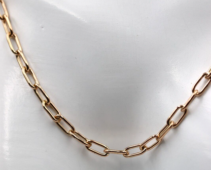 Handmade Genuine 45cm 9ct Rose Gold Paper Clip Chain Necklace