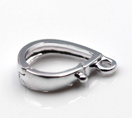 Sterling Silver 925 Enhancer Bail Clasp + Jump Ring 17mm x 11mm